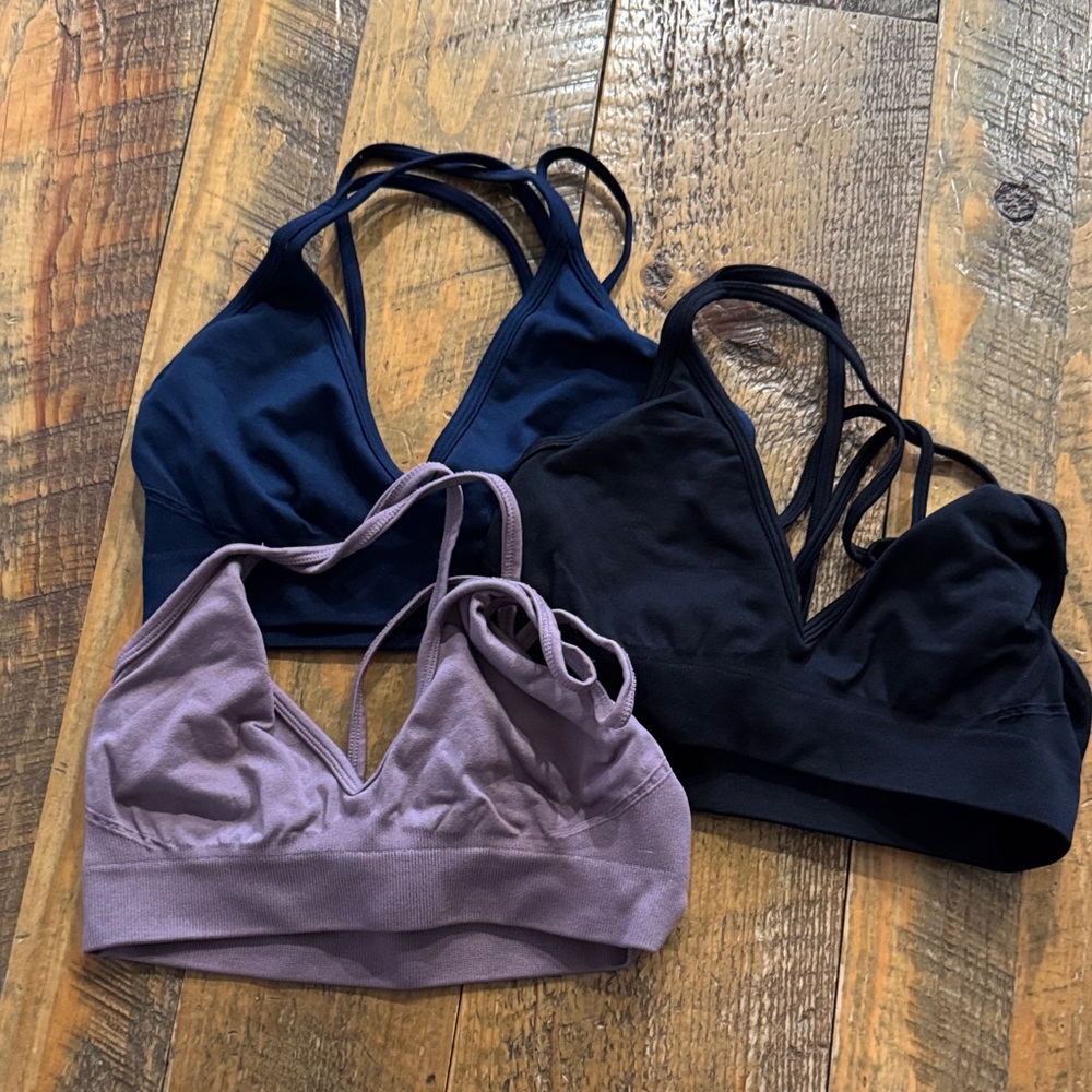 Women's Intimates Set - Black, Purple, and Blue Bralettes